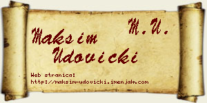 Maksim Udovički vizit kartica